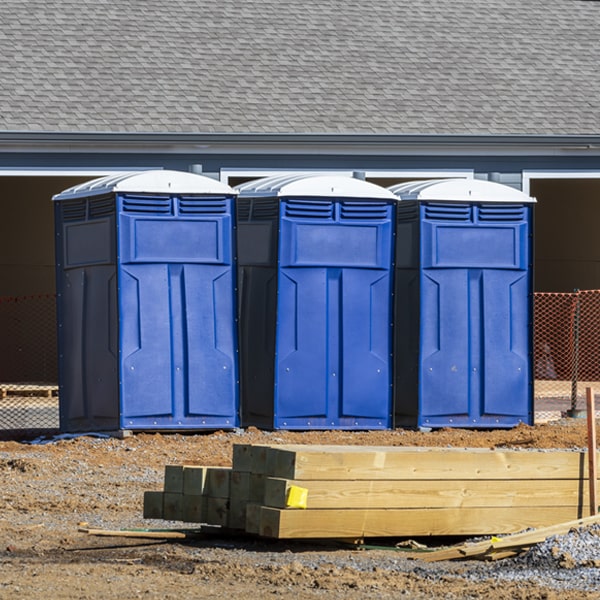 how often are the portable restrooms cleaned and serviced during a rental period in Garwin